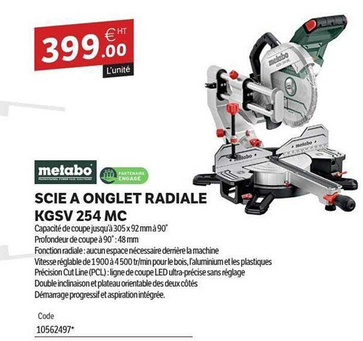 SCIE A ONGLET RADIALE KGSV 254 MC