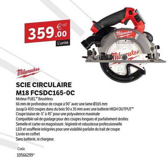 SCIE CIRCULAIRE M18 FCSDC165-0C