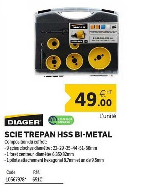 SCIE TREPAN HSS BI-METAL