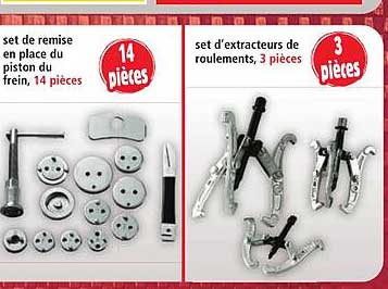 set de remise en place du piston du frein, 14 pièces