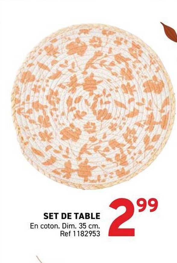 SET DE TABLE En coton. Dim. 35 cm. Ref 1182953
