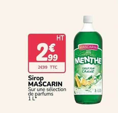 Sirop MASCARIN Sur une sélection de parfums 1 L*