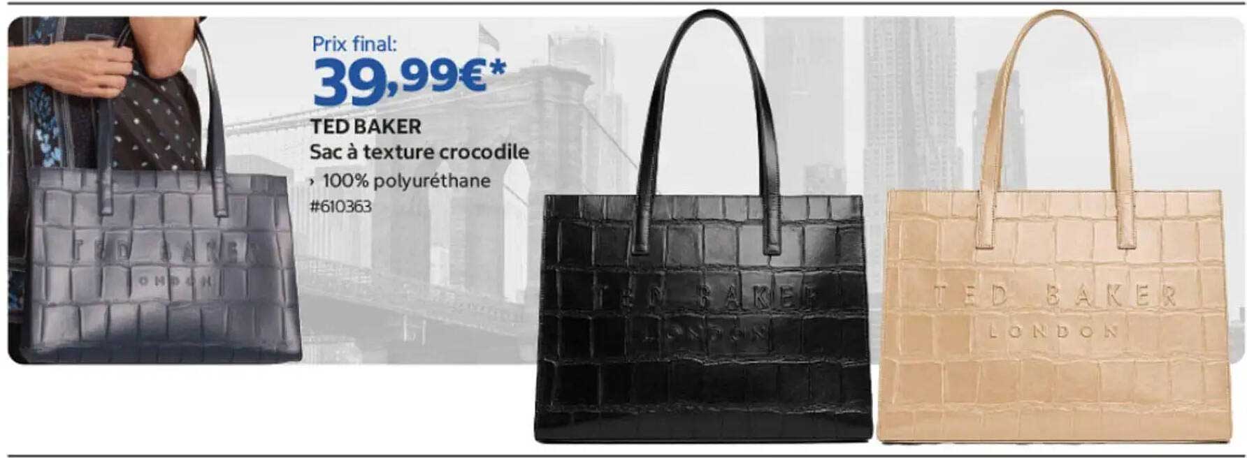 TED BAKER Sac à texture crocodile