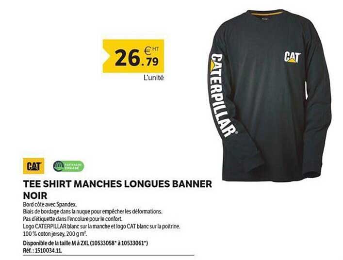 TEE SHIRT MANCHES LONGUES BANNER NOIR