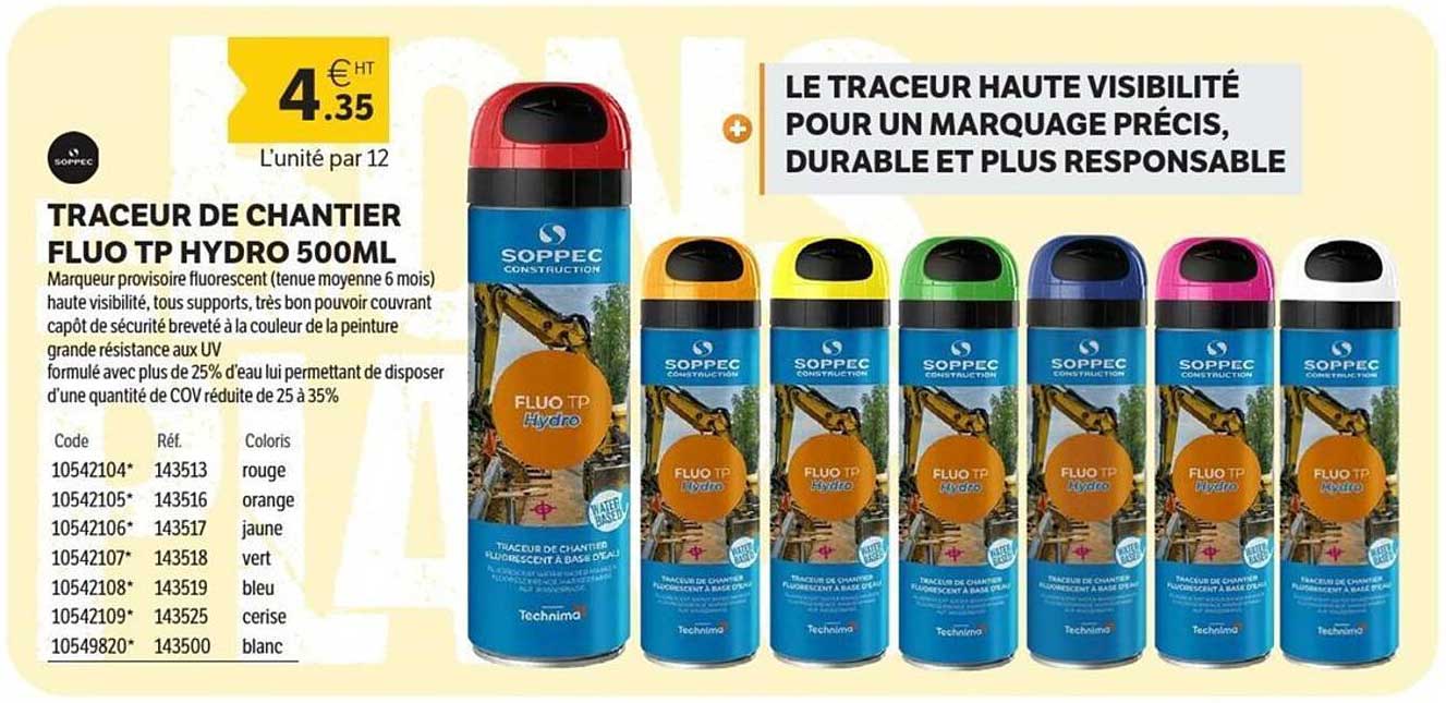 TRACEUR DE CHANTIER FLUO TP HYDRO 500ML