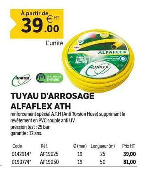 TUYAU D'ARROSAGE ALFAFLEX ATH
