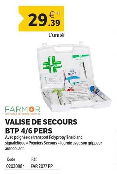 VALISE DE SECOURS BTP 4/6 PERS