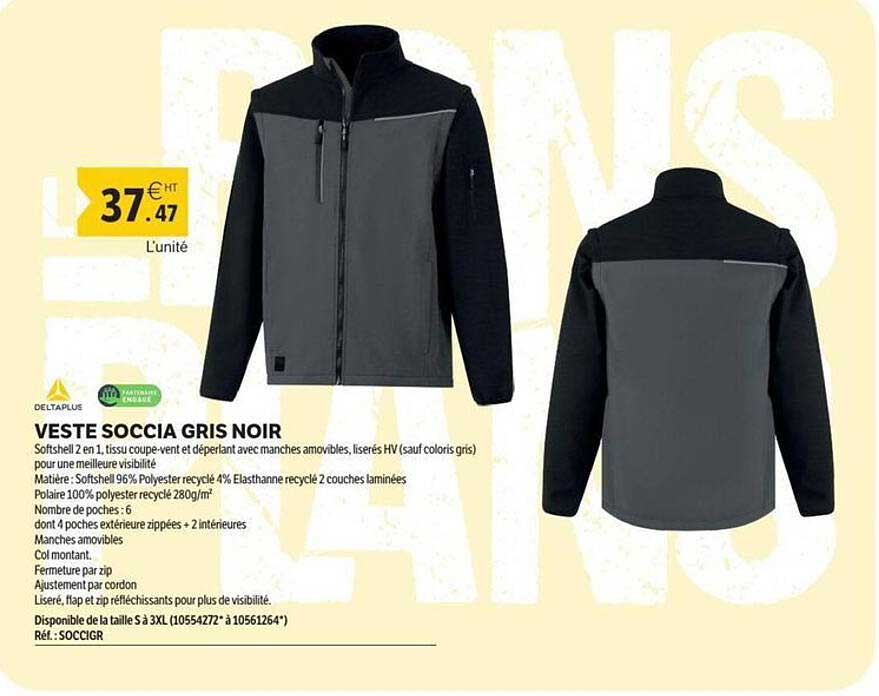 VESTE SOCCIA GRIS NOIR