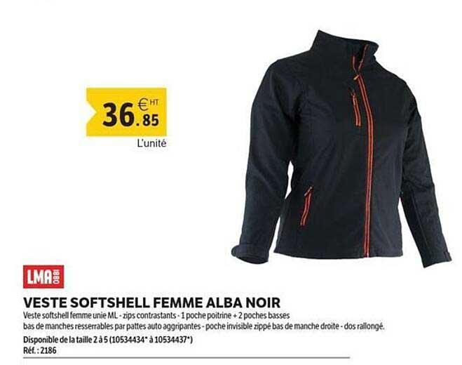 VESTE SOFTSHELL FEMME ALBA NOIR