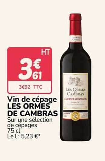 Vin de cépage LES ORMES DE CAMBRAS