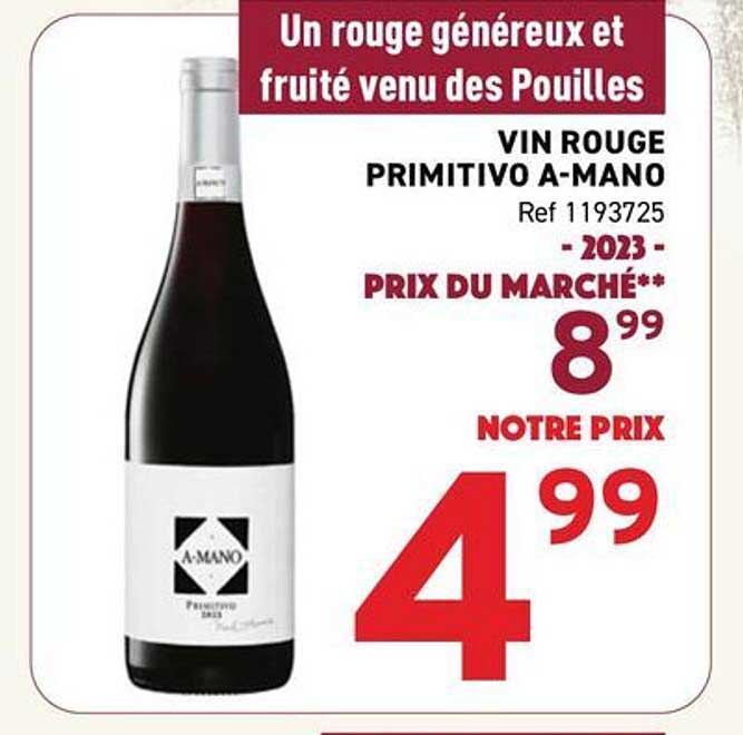 VIN ROUGE PRIMITIVO A-MANO