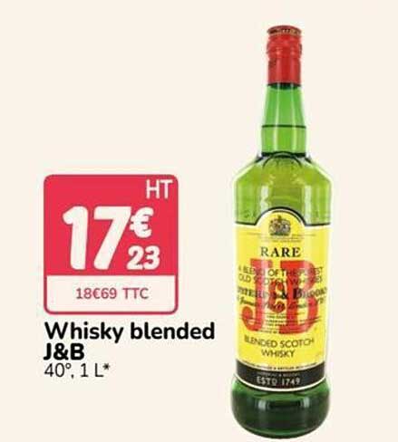 Whisky blended J&B 40°, 1 L*
