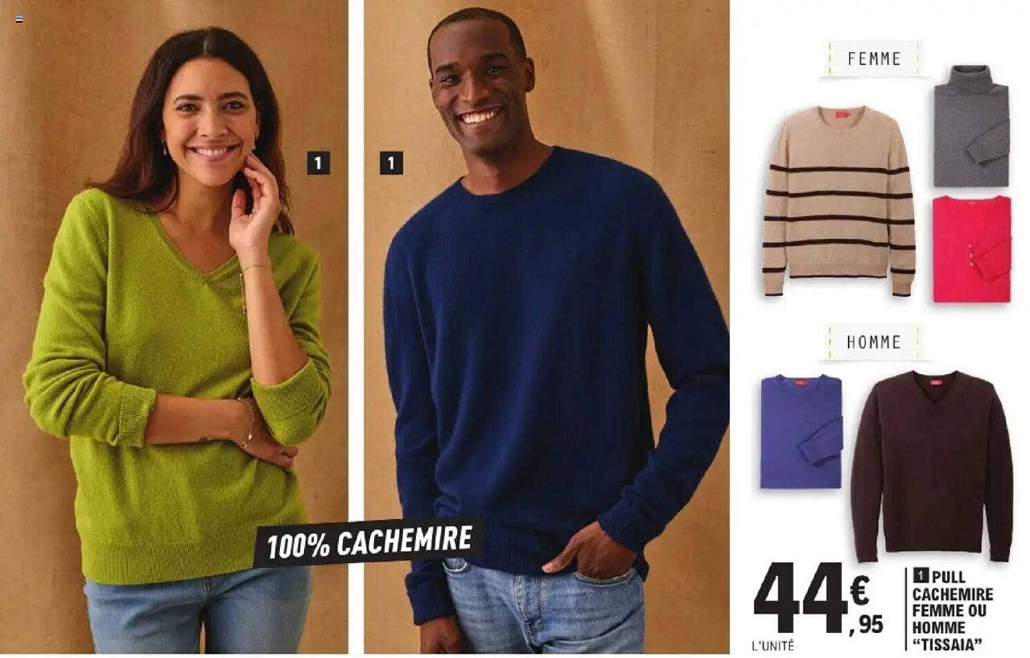 1 PULL CACHEMIRE FEMME OU HOMME "TISSAIA"