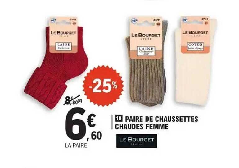 10 PAIRES DE CHAUSSETTES CHAUDES FEMME
