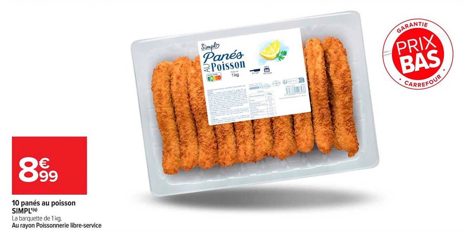 10 panés au poisson SIMPL' 1kg