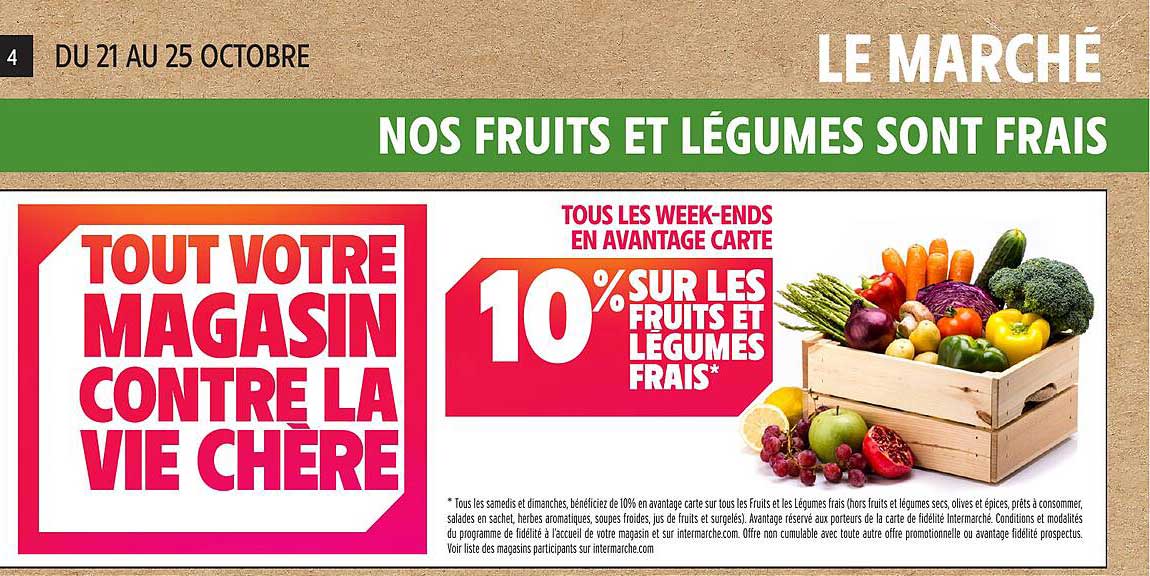 10% SUR LES FRUITS ET LÉGUMES FRAIS