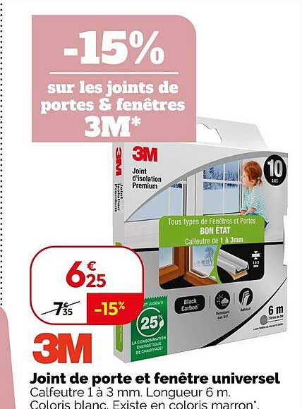 -15% sur les joints de portes & fenêtres 3M*
