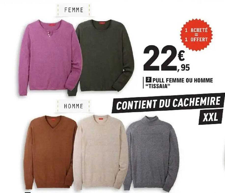2 Pull femme ou homme "Tissaia" 1 acheté = 1 offert