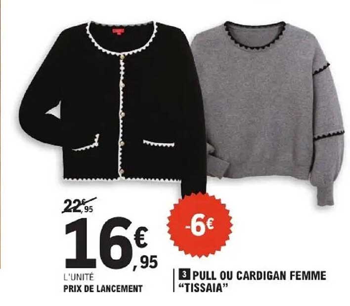3 PULL OU CARDIGAN FEMME "TISSAIA"