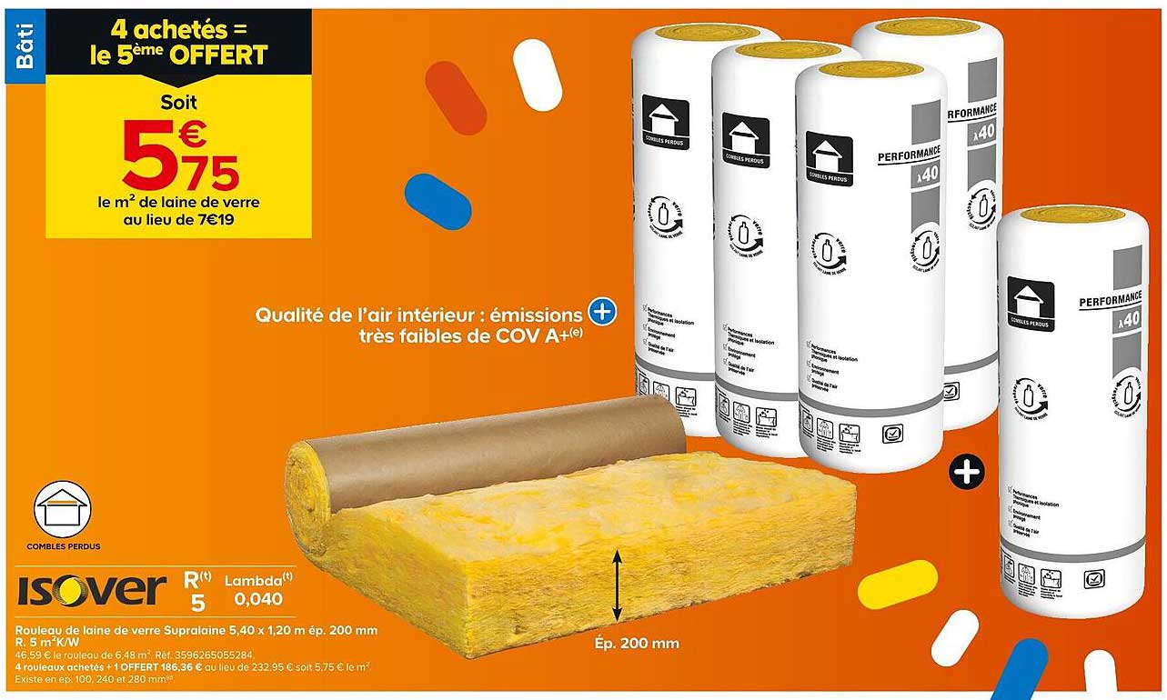 4 achetés = le 5ème OFFERT