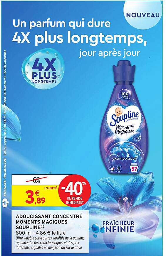 Adoucissant concentré Moments Magiques Soupline 800 ml
