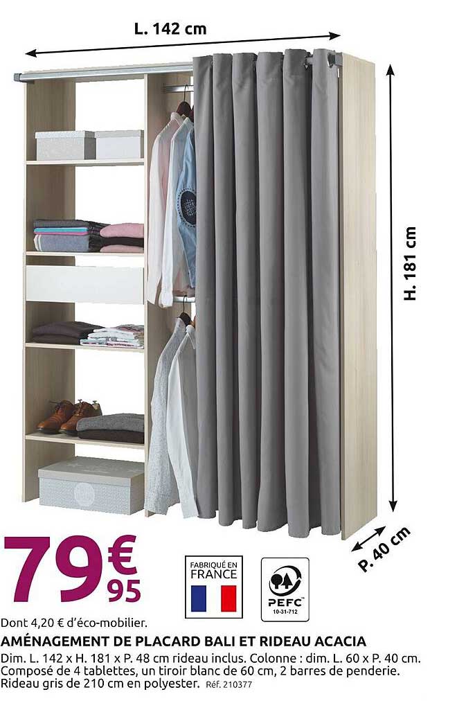 AMÉNAGEMENT DE PLACARD BALI ET RIDEAU ACACIA