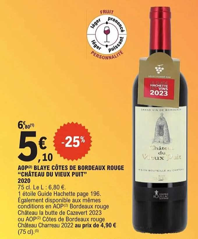 AOP Blaye Côtes de Bordeaux Rouge "Château du Vieux Puit" 2020