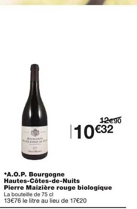 A.O.P. Bourgogne Hautes-Côtes-de-Nuits Pierre Maizière rouge biologique