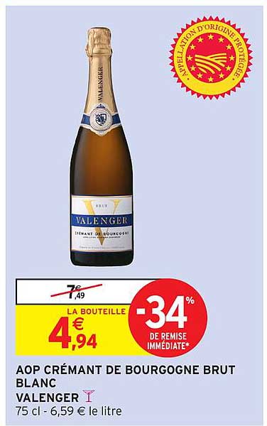 AOP CRÉMANT DE BOURGOGNE BRUT BLANC VALENGER