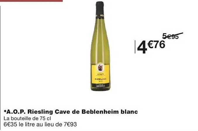 A.O.P. Riesling Cave de Beblenheim blanc