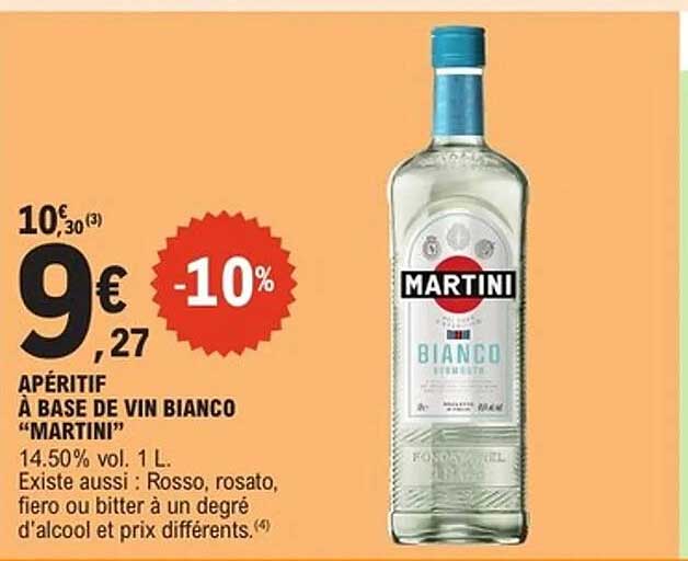 Aperitif à base de vin Bianco "Martini"