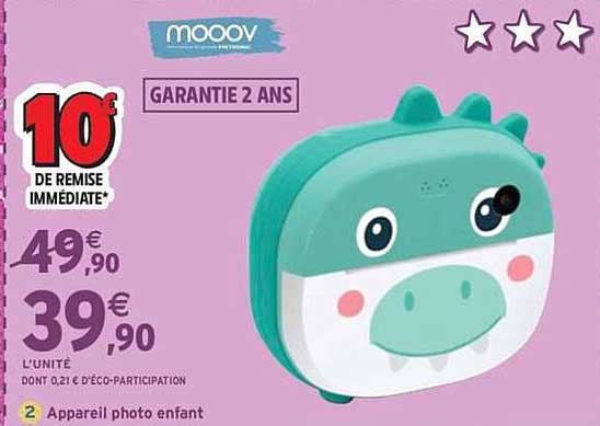 Appareil photo enfant MOOOV - 10€ de remise immédiate