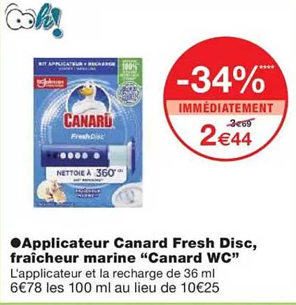 Applicateur Canard Fresh Disc, fraîcheur marine “Canard WC”