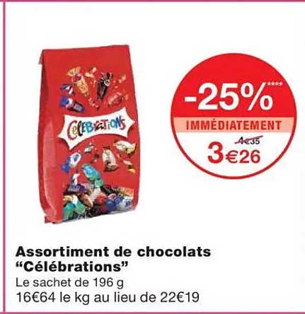 Assortiment de chocolats “Célébrations”