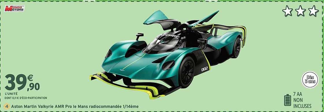 Aston Martin Valkyrie AMR Pro le Mans radiocommandée 1/14ème
