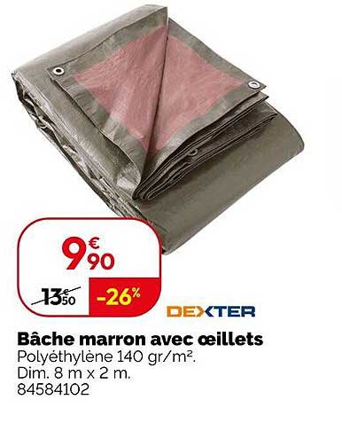 Bâche marron avec œillets
