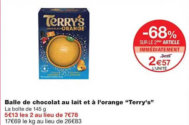 Balle de chocolat au lait et à l'orange "Terry's"