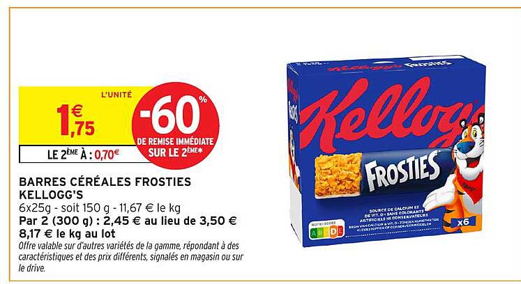 BARRES CÉRÉALES FROSTIES KELLOGG'S