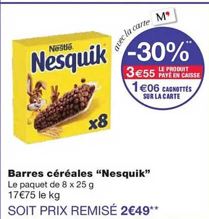 Barres céréales “Nesquik”