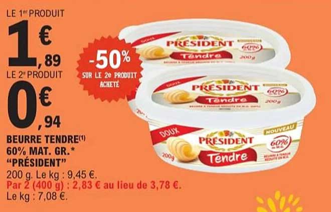 Beurre Tendre Président