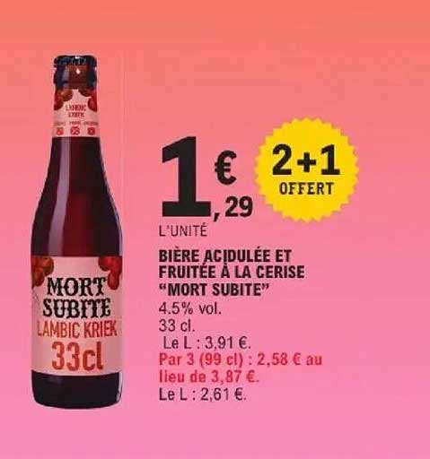 BIÈRE ACIDULÉE ET FRUITÉE À LA CERISE “MORT SUBITE”