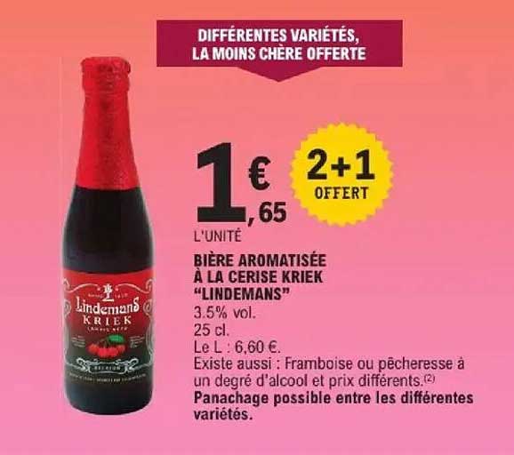 BIÈRE AROMATISÉE À LA CERISE KRIEK "LINDemans"
