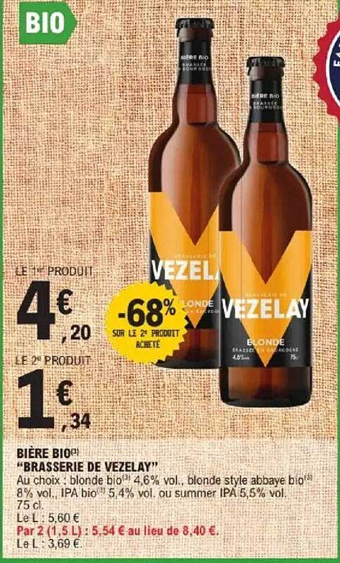 BIÈRE BIO "BRASSERIE DE VEZELAY"
