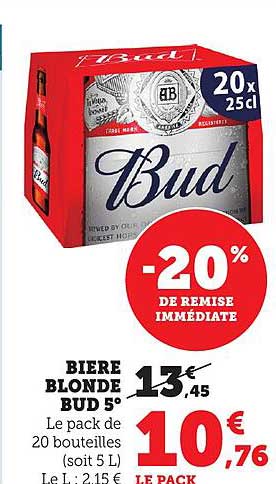 Bière Blonde Bud 5°