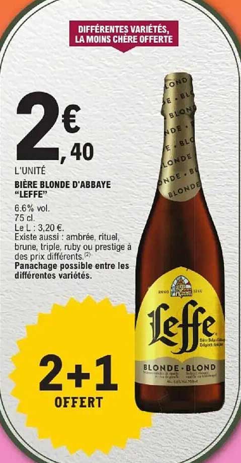BIÈRE BLONDE D'ABBAIE "LEFFE"