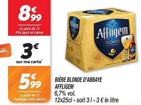BIÈRE BLONDE D'ABBEY AFFLIGEM