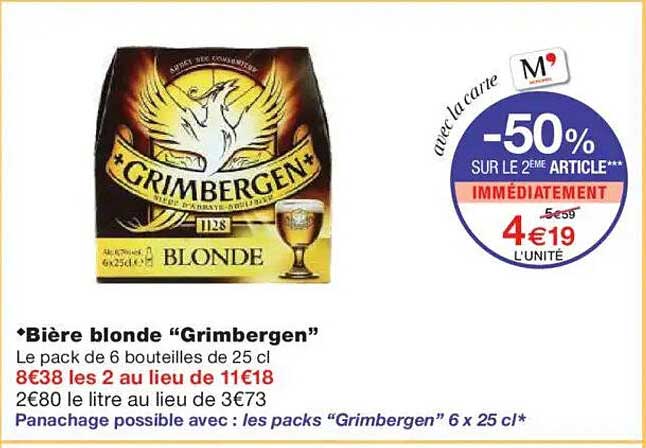 Bière blonde “Grimbergen”