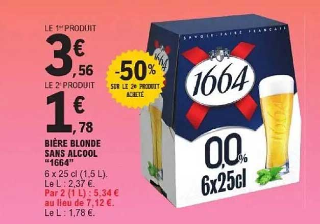 BIÈRE BLONDE SANS ALCOOL "1664"