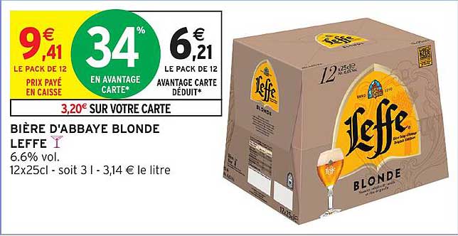 BIÈRE D'ABBAIE BLONDE LEFFE