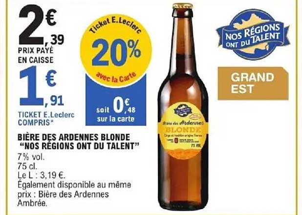 Bière des Ardennes Blonde "NOS RÉGIONS ONT DU TALENT"